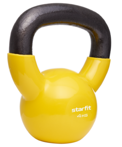 Гиря виниловая Starfit DB-401, 4 кг, желтый, фото 2