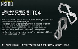 Титановый карабин NITECORE NSH10 TC4 19375, фото 4