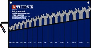 Thorvik CWIS0016 Набор ключей гаечных комбинированных дюймовых в сумке 1/4"--1-1/4", 16 предметов, фото 1