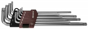 Thorvik TTKL9S Набор ключей торцевых T-TORX® удлиненных с центрированным штифтом, Т10H-T50H, 9 предметов