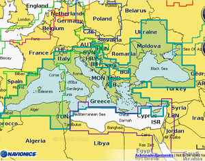 Карта Navionics Plus 43XG Средиземное море, Черное и Азовское моря, фото 1