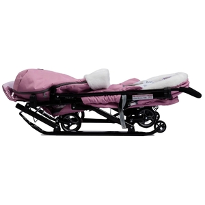Санки-коляска Nika Ника Детям 7-5 K пыльно-розовый с шишкой, фото 9