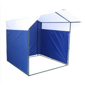 Торговая палатка Митек "Домик" 2,0х2,0 К бело-синяя (квадратная труба 20х20 мм), фото 1
