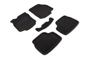 Ворсовые 3D коврики в салон Seintex для Opel Astra H (5d, 3d, Wagon) 2004-2015 (черные)