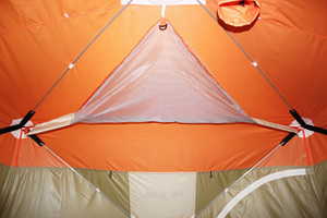 Палатка Митек Нельма Куб 3 (Оранж-беж/Хаки) + пол с 4 лунками, фото 4