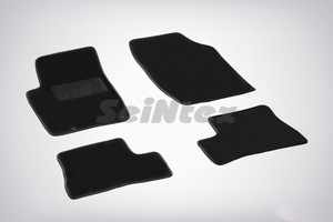 Ворсовые LUX коврики в салон Seintex для Peugeot 206 1998-2012 (черные, 82378)