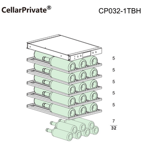 Винный шкаф CellarPrivate встраиваемый, однокамерный на 32 бутылки черный, скрытая ручка CP032-1TBH, фото 13
