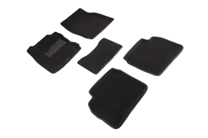 Ворсовые 3D коврики в салон Seintex для Nissan Note 2005-2014 (черные, 71706)