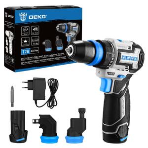 Дрель-шуруповерт аккумуляторная DEKO DKCD12 PRO ONE в кейсе, с 3 насадками, 12В, 2x3.0Ач, фото 7