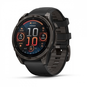 Часы Garmin Fenix 8 47mm AMOLED Saph Carbon Gray DLC Titanium Black-Pebble Grey Sln (010-02904-29G), фото 1