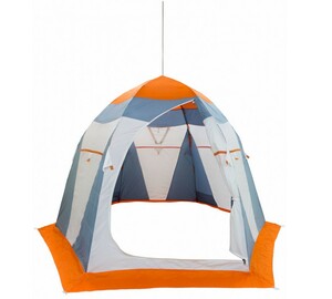 Палатка рыбака Митек Нельма 3 Люкс (оранжево-белый/серо-голубой), фото 1