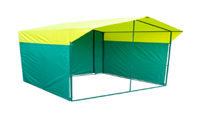 Палатка торговая Митек Домик 4.0х3.0 К (труба 20х20) желто-зеленый, фото 1
