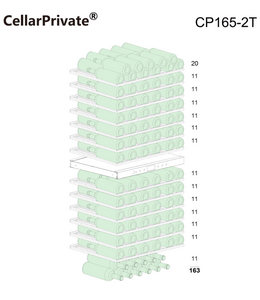 Винный шкаф CellarPrivate двухзонный на 163 бутылки CP165-2T, фото 3