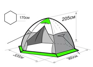 Всесезонная универсальная палатка Лотос 5У Шторм (оливковый цвет), фото 3