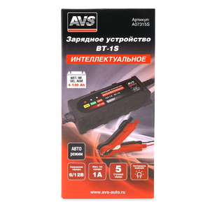 Зарядное устройство для автомобильного аккумулятора AVS BT-1S (1A, 20W) 6/12V, фото 6