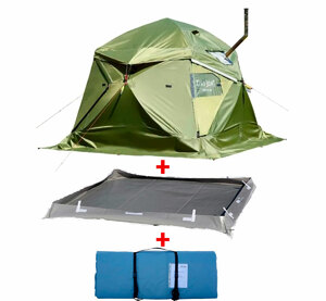 Универсальная палатка Лотос Кубозонт 4у (Дно гидроизоляционное 4у (250х250) + Пол утепленный (260х260) ПУ4000), фото 1