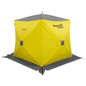 Палатка зимняя утепленная Helios ЮРТА Premium желтый/серый HS-WSCI-P-YG