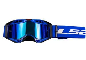 Очки кросс LS2 AURA Goggle с хамелеон линзой (черно-синие с линзой синий хамелеон, Black blue with blue iridium visor), фото 2