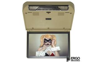 Автомобильный потолочный монитор 13.3" со встроенным Full HD медиаплеером ERGO ER13S-DVD (бежевый), фото 1