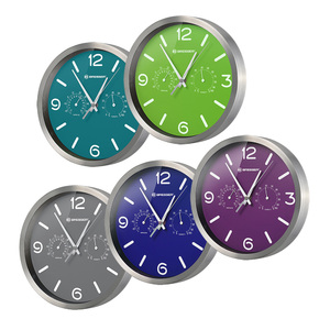 Часы настенные Bresser MyTime ND DCF Thermo/Hygro, 25 см, фиолетовые, фото 5