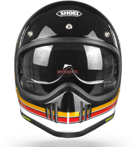 Шлем EX-ZERO EQUATION SHOEI (черно-бело-оранжево-красный глянцевый, TC-10, L), фото 3