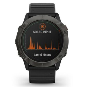 Умные часы Garmin Fenix 6X Pro Solar титановый серый DLC с черным ремешком, фото 2