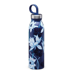 Бутылка Aladdin Сhilled 0,55L синяя с цветочным орнаментом, фото 1