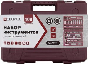 Набор инструмента универсальный Thorvik 1/4", 1/2"DR, 108 предметов, фото 4