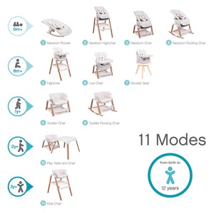 Стул для кормления Tutti Bambini High chair NOVA Complete Ecru/Scandinavian Walnut 611010/7508B, фото 9