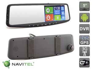 Зеркало заднего вида со встроенным навигатором GPS и видеорегистратором Full HD на базе Android 4.4.2 AVEL AVS0588DVR (UNIVERSAL), фото 1