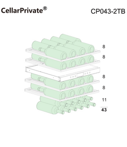 Винный шкаф CellarPrivate встраиваемый, двухзонный на 43 бутылки черный CP043-2TB, фото 3