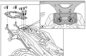 Крепеж центрального кофра BMW G310R (17-18) Givi Black (SR5125), фото 3
