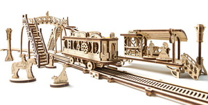 Механический деревянный конструктор Ugears Трамвайная линия, фото 1