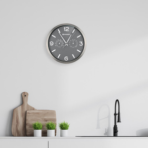 Часы настенные Bresser MyTime ND DCF Thermo/Hygro, 25 см, серые, фото 4