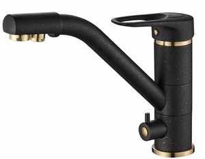 Смеситель для кухни ZORG Steel Hammer (SH 321 BLACK BR) Бронза Металл Черный, фото 1