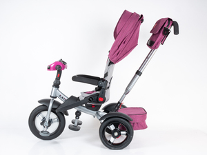 Велосипед коляска трехколесный с ручкой, Tech Team Luxury music фиолетовый 2026, фото 8