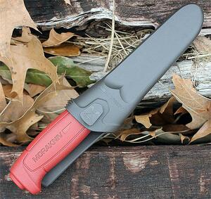 Нож Morakniv Basic углеродистая сталь, пласт. ручка (красный), 12147, фото 2