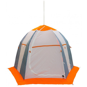 Палатка рыбака Митек Нельма 2 (оранжево-белый/сероголубой), фото 2