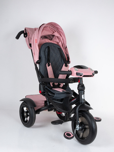 Велосипед коляска трехколесный с ручкой Tech Team Luxury розовый pink 2025, фото 4