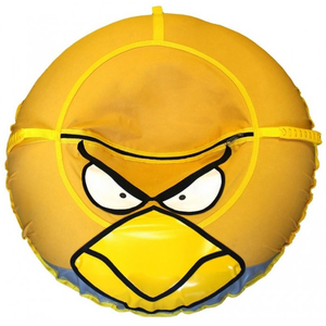 Санки-ватрушка Crazy Birds желтый 100 см ИГЛУ, фото 1
