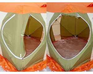 Палатка рыбака Митек Нельма-Куб 1 хаки-оранжево-бежевый, фото 2