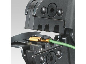 Пресс-клещи KNIPEX 4 гнезда, штекеры открытые неизолированные 2.8/4.8 мм, 0.10-1.5 мм², длина 195 мм, фото 2