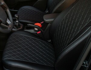 Чехлы из экокожи Ромб Seintex для Ford Focus 3 Trend Sport\Titanium 2011-2019 (черные, 88592), фото 3