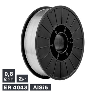 Проволока сварочная ПТК MIG, алюминий ER 4043 (AlSi5), Ø 0,8 мм, 2 кг, фото 1