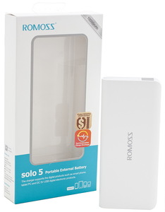 Портативное зарядное устройство для телефона Romoss Solo 5 (10000 мАч, 2 USB), фото 4