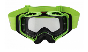 Очки кросс LS2 AURA Goggle с прозрачной линзой (черно-зеленые с прозрачной линзой, Black hiv green with clear visor), фото 1