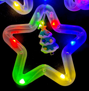 Светодиодная LED-гирлянда занавес ЛАМПОВА "СКАЗОЧНЫЕ ЗВЁЗДЫ" (LJL-19-USB-RGB110-3-star), фото 3