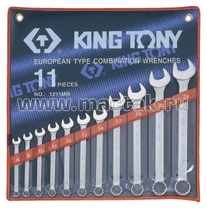 Набор комбинированных ключей, 1/4"-15/16", 11 предметов KING TONY 1211SR, фото 2