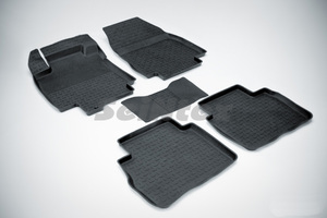 Резиновые коврики с высоким бортом Seintex для Nissan Tiida 2007-2015