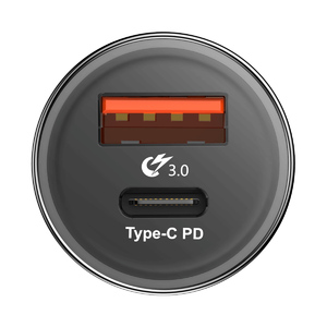 Автомобильное зарядное устройство Baseus Small Screw Type-C PD+USB Quick Charge Car Charger 36W Black, фото 3